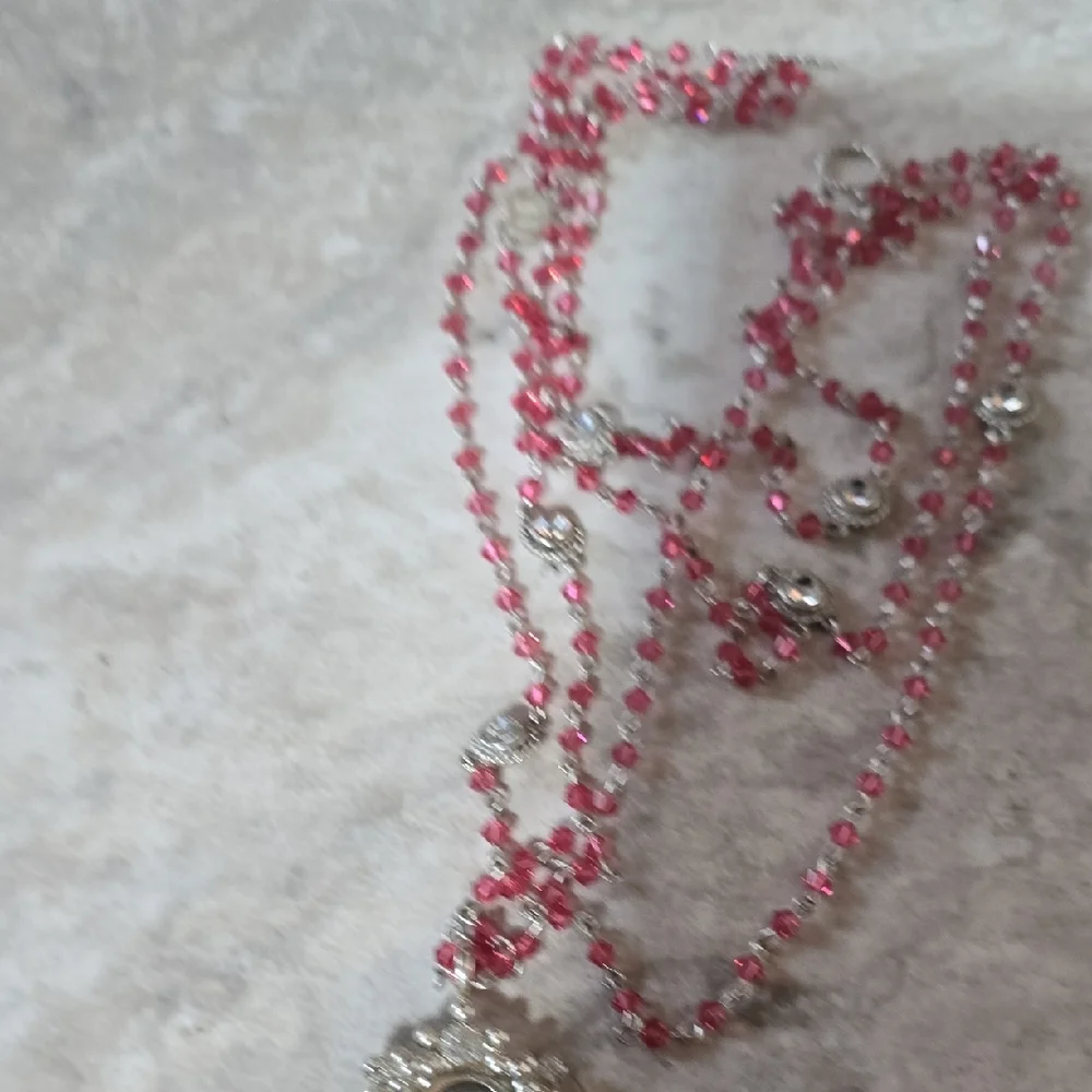 Virgins Saints & Angels Silver and Pink Heart Necklace - Picture 7 of 7